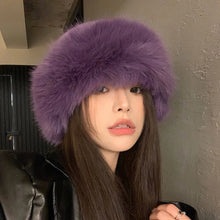 Load image into Gallery viewer, Women's Fluffy Fur Bucket Hat Plush Winter Fisherman Cap Warm Thick Hat for Snowy Days Christmas Gifts
