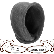 Load image into Gallery viewer, New winter scarf and hat combo for ladies – made of faux cashmere, knitted in a DIY style, featuring a hood and a pull-on design
