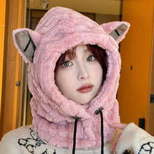 Load image into Gallery viewer, Fashion Winter Warm Hat Cat Ear Thickened Ear Protection Hat Windproof Neck Warmer Beanies Cap Unisex
