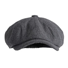Load image into Gallery viewer, Men Women Wool Newsboy Caps Herringbone Flat Caps Coffee British Gatsby Caps Autumn Winter Warm Woolen Hats Gorras
