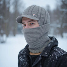 Load image into Gallery viewer, New Warm Integrated Hat Scarf Set Coldproof Windproof Lei Feng Hat Knitted Dad Hat Autumn and Winter
