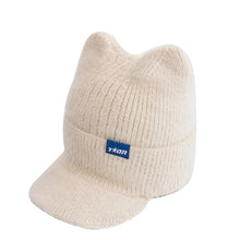 Load image into Gallery viewer, Women's Winter Hat Fashion Faux Fur Knitted Hat Soft Cat Ear Beanie Hats Female Streetwear Cap
