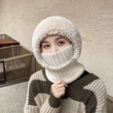 Load image into Gallery viewer, New Warm Scarf Mask Integrated Hat Pompom Windproof Hooded Hat Coldproof Pullover Cap For Outdoor Cycling Skiing
