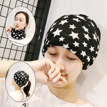 Load image into Gallery viewer, Multifunctional Cartoon Knitted Woolen Scarf Windproof Cold-proof Cover Head Cap Keep Warm Thickened Bib Twist Cap Women
