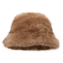 Load image into Gallery viewer, Warm Fluffy Fur Bucket Hat Cold Thicken Fisherman Hat Ear Protection Snowy Day Panama Cap for Outdoor Skiing Cycling Activities
