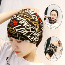 Load image into Gallery viewer, Multifunctional Cartoon Knitted Woolen Scarf Windproof Cold-proof Cover Head Cap Keep Warm Thickened Bib Twist Cap Women
