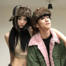 Load image into Gallery viewer, 1PC Winter Trapper Aviator Trooper Earflap Hat Warm Waterproof Disco Ski Hat Bomber Cap Fleece Thicken Warm Ear Protectors Hats
