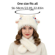Load image into Gallery viewer, Fashion Thick Knitted Hat Ear Protection Versatile Winter Scarf Hat Integrated Warm Bomber Hat Woman
