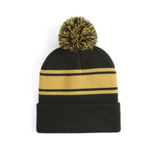 Load image into Gallery viewer, Casual Pom-Pom Beanie Cap Cozy Striped Thick Warm Winter Hat Ear Protection Soft Knitted Hat
