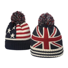 Load image into Gallery viewer, Oohmy Winter Beanie Cuffed Knit Warm Hat for Men Women Youth Boys Girls American Flag Outdoor Ski Sports Hiking Caps
