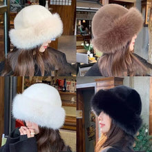 Load image into Gallery viewer, Women's Fluffy Fur Bucket Hat Plush Winter Fisherman Cap Warm Thick Hat for Snowy Days Christmas Gifts
