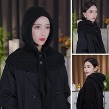 Load image into Gallery viewer, New Ear Protection Winter Balaclava Warm Drawstring Hooded Knitted Hooded Cap Windproof Beanie Hats Unisex
