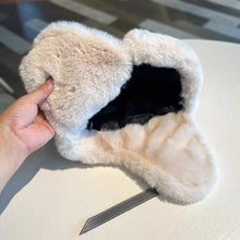 Load image into Gallery viewer, Fashion PU Ear Protection Hat Furry Fleece Lined Leather Rocket Cap Windproof Warm Cycling Hat Winter Season Outdoor Wear

