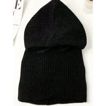 Load image into Gallery viewer, 1pc Winter Warm Knitted Balaclava Cap,Outdoor ProofHood Scarf Neck Elastic Drawstring Soft Thick Beanie Hat for Skiing in Winter
