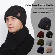Load image into Gallery viewer, 1pc Winter Warm Beanie Knitted Cap Large Brim,Solid Color, Versatile Unisex Style,Plush Lining for Winter,Suitable for Adults
