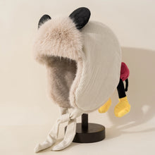 Load image into Gallery viewer, Cute Ear Bomber Hat Winter Warm Earflap Cap Thick Windproof Pilot Hat Retro Design Thickened Warm Ear-protecting Hats
