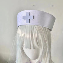 Load image into Gallery viewer, Sweet White Marine Hat Pink Cross Uniform Party Caps Women Photography Hat Hot Girl
