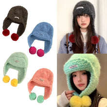 Load image into Gallery viewer, New Polyester Knitted Cap Casual Warm Earmuffs Hat Sweet Windproof Cycling Cap Women Men
