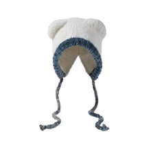 Load image into Gallery viewer, Casual Bear Ear Knitted Woolen Hat Thickened Windproof Beanies Cap Keep Warm Winter Bomber Cap Outdoor
