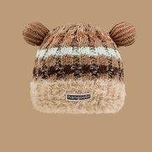 Load image into Gallery viewer, New Style Cartoon Bear Ears Winter Warm Cap Windproof Cold-proof Knitted Hat Ear Protection Retro Warm Hat Outdoor
