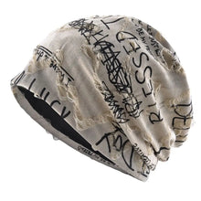 Load image into Gallery viewer, Thin Bonnet Letter Print Beanie Loose Style Wasteland Style Hip Hop Beanies Streetwear Design Vintage Beanie Unisex Wear
