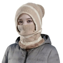 Load image into Gallery viewer, Fashion Windproof Winter Hat Warm Knitted Balaclava Ski Mask Full Face Neck Warmer Mask Hat Scarf Set Unisex
