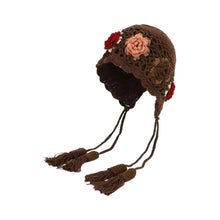 Load image into Gallery viewer, Cute Tassels Crochet Knitted Hat Hollow Out Handmade Craft Pullover Hat Bohemian Style Windproof Korean Weave Cap Women
