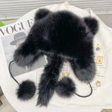 Load image into Gallery viewer, New Thickened Winter Hats for Women Keep Warm Imitation Fox Fur Furry Trapper Hat Ear Protectors Windproof Bomber Hat Winter
