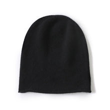Load image into Gallery viewer, Casual Cashmere Cashmere Knitted Hat Rolled Edge Unisex Winter Warm Cap Solid Color Ear Protection Cap
