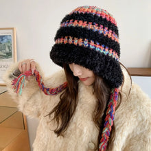 Load image into Gallery viewer, Outdoor Thickened Knitted Warm Hat Colorful Fluffy Fleece Hat Winter Breathable Ear Protection Cap Sports Cap
