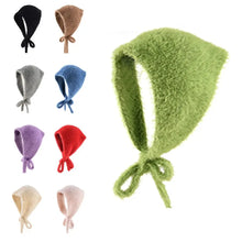 Load image into Gallery viewer, Cute French Style Tie Headband Hat Winter Knitted Yarn Keep Warm Lace-up Cover Headband  Women Headscarf
