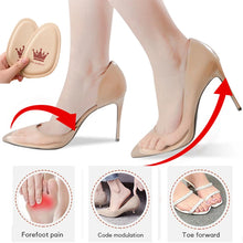 Load image into Gallery viewer, Insole 4pcs Women Forefoot Pad High Heels Non-slip Pain Relief Insert Half s Round Toe Cushion Foot Care Sole  Pads s shoe pads
