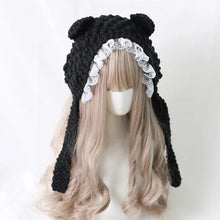 Load image into Gallery viewer, Fashion Cartoon Knitted Cat Ear Hat Ear Protection With Bow Crochet Wool Hat Cute Casual Photo Props Cap Outdoor

