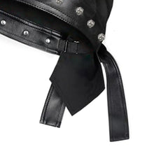 Load image into Gallery viewer, New PU Leather Black Biker Cap Adjustable Waterproof Butterfly Cap Doo Rag Bandana Cool Motorcycle Leather Hat for Women and Men
