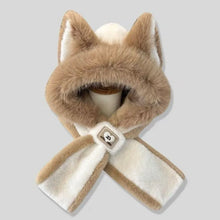 Load image into Gallery viewer, New Fox Ears Integrated Hat Scarf Set Warm Windproof Pullover Cap Coldproof Hooded Hat Outdoor Sports
