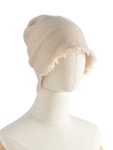 Load image into Gallery viewer, Mens Unisex Autumn Winter Cashmere 35% Cap Knit Bell Hat Broke Hem Warm Tassels Beanie Wool Rough Edge Bucket Hat Black Brown
