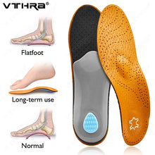 Load image into Gallery viewer, Insole Leather Orthopedic  Orthotic Arch Support Instep Flat Foot  Pad PU Latex Antibacterial Active Carbon Foot Care Unisex shoe pads
