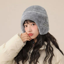 Load image into Gallery viewer, New Cute Bear Integrated Hat Scarf Set Fluffy Fur Windproof Pullover Cap Coldproof Warm Hooded Hat Autumn and Winter
