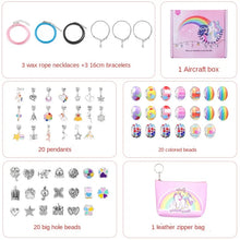 Load image into Gallery viewer, Cartoon Unicorn Children Crystal Creative DIY Handmade Bracelet Wax Rope Necklace
