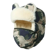 Load image into Gallery viewer, Fashion Keep Warm Bomber Hat Thick Waterproof Earflap Mask Windproof Children Hat Boy Girl
