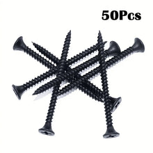 Load image into Gallery viewer, 50Pcs M3.5 Black Cross Flat Head Sheet Metal Screws Drill Wood Carbon Steel Screws Suitable For Wood Furniture Maintenance

