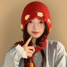 Load image into Gallery viewer, Fashion Bohemian Style Winter Warm Women Knitted Hat Tassel Coldproof Pullover Hat Windproof Ear Protection Hat Women Girls
