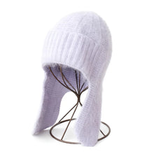 Load image into Gallery viewer, Cozy Rabbit Fur Fur Ear Flap Cap Soft Windproof Angora Knitted Hat Warm Skullies Beanies Winter Season
