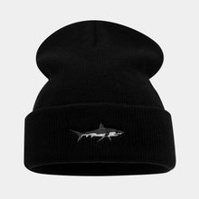 Load image into Gallery viewer, Brimless beanie men's and women's shark embroidered knitted hat autumn and winter outdoor fashionable hip-hop pullover hat
