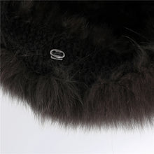 Load image into Gallery viewer, Women's Luxury Genuine Sable Fur Knitted Beanie Hat Bucket Caps Lady Fashion Fox Fur Trimming Mink Fur Hats Warm Soft Fluffy

