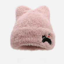 Load image into Gallery viewer, Casual Cute Cat Ear Warm Hat Keep Warm Thickened Wool Knitted Hat Windproof Ear Protection Cap for Women
