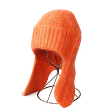 Load image into Gallery viewer, Cozy Rabbit Fur Fur Ear Flap Cap Soft Windproof Angora Knitted Hat Warm Skullies Beanies Winter Season
