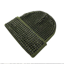 Load image into Gallery viewer, Y2K Versatile Beanie Hat Stretchy Crimping Windproof Rhinestone Knitted Cap Warm Shiny Ski Caps for Men and Women
