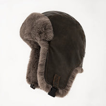 Load image into Gallery viewer, New Windproof Cycling Cap With Ear Flaps Winter Fur Bomber Hat Leather Cap Men Outdoor Windproof Super Warm Caps
