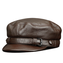 Load image into Gallery viewer, Men Genuine Leather Real Beret Newsboy Hat Baseball Cap Classic Autumn Spring Winter
